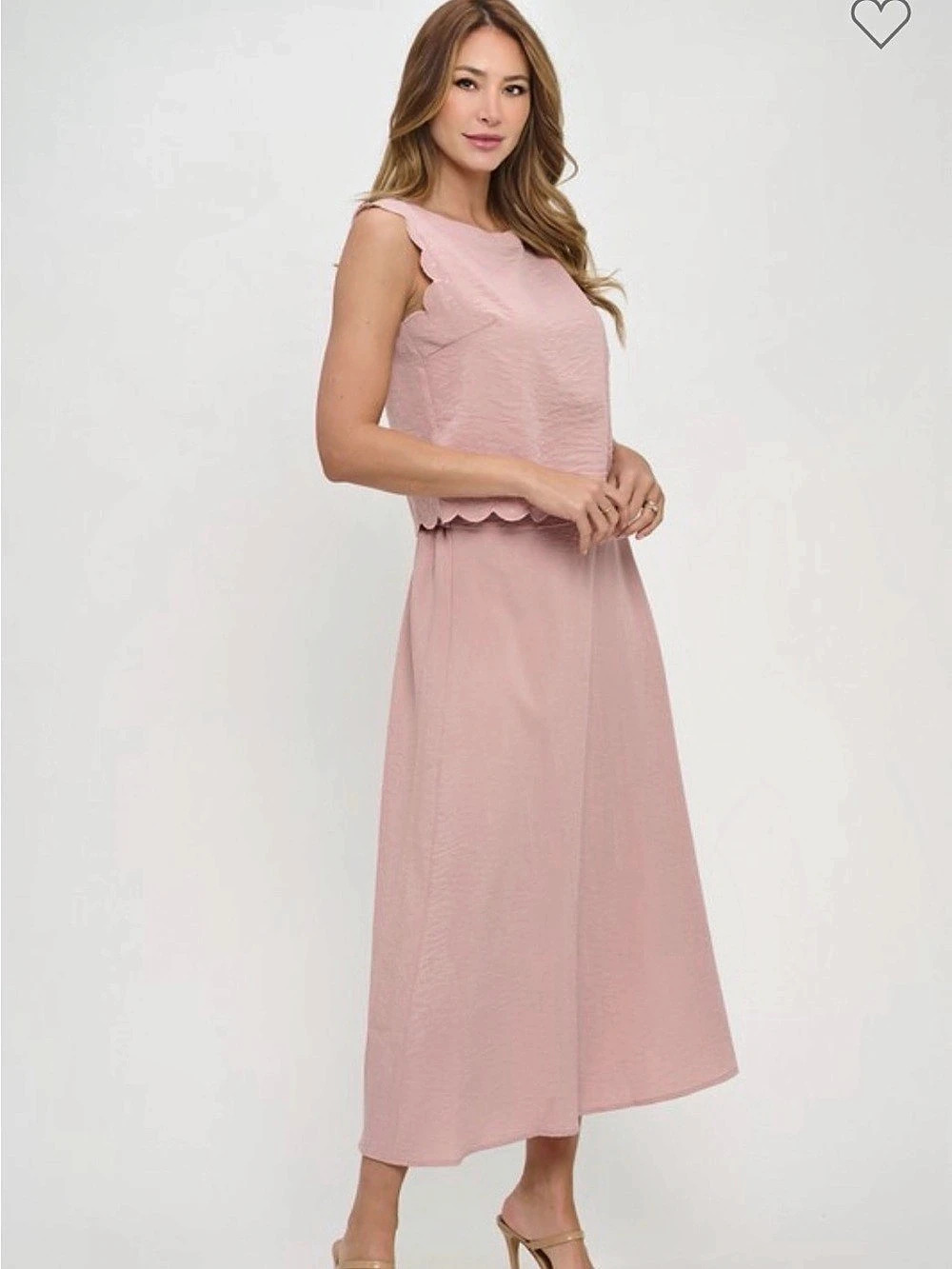 Pink Midi Skirt Set